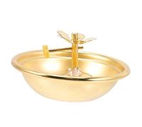COLLBATH Decorative Butter Lamp Dish Premium Alloy Oil Lamp for Home Worship Adjustable Kerosene Light for Indoor Use Vintage Buddha Oil Light for Temple Decor