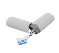 COLLBATH Denture Brush with Case Double-Sided Bristles for Braces and Retainers Portable Blue Denture Cleaning Kit with Storage Container Dustproof Holder for Orthodontic Appliances