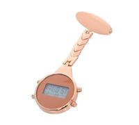 COLLBATH Digital Display Watch Rose Gold Alloy Portable Fob Watch for Nurses Students Staff Easy-Read Dial Dust-Resistant Clip