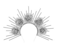 COLLBATH DIY Silver Floral Goddess Headband Material Kit for Hair Clasp Headdress for Cosplay Dance Party Halloween Photo Props Elegant Chic Hair Accessory