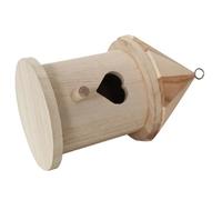 COLLBATH DIY Wooden Birdhouse Feeder with Stable Base Garden Nesting Box for Parakeets and Love Birds Easy to Clean Outdoor Bird Nesting Station Safe Wood Material for Home and Garden Use