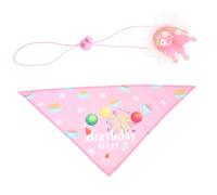 COLLBATH Dog Birthday Hat Triangle Scarfs for Dog Party Decor Fun Pet Accessories Pink White Set Dog Birthday Party Supplies