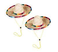COLLBATH Dog Caps 2pcs Mexican Sombrero Puppy Hat Dog Ear Cleaner Finger Pads Cat Birthday Bandana Shampoo Birthday Costumes Muzzle Hat Bandana for s Puppy Pads Pour Straw