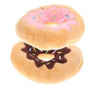 COLLBATH Dog Toys Doughnut Chew Toy 2pcs Plush Cotton Puppy Playing Doll for Boredom Relief Reduces Destructive Behaviour (Random Color)