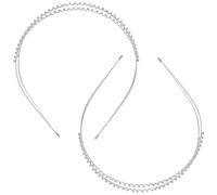 COLLBATH Double Layer Rhinestone Headbands with Shimmering Elegance 2pcs for Women Silver Sparkling Hair Bands and Secure Comfortable Fit Bridal Hair Accessories for Special Occasions