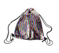 COLLBATH Drawstring Backpack Sparkling Sequin Gym Drawstring Bag Large Capacity Double Shoulder Straps Polyester Versatile Design for Camping and Shopping