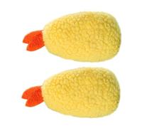 COLLBATH Ease Pet Emotions Toy Smiling Critters Dog Plush Squeaky Toy Molar Tooth in Shrimp Leg Shape