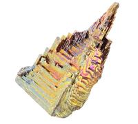COLLBATH Electroplated Bismuth Crystal Specimen Delicate Mineral Stone for Home Table Decoration Office Desk and Living Ornament with Rainbow Iridescent Finish