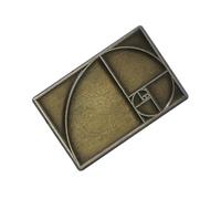 COLLBATH Elegant Rectangle Math Pin Golden Ratio Spiral Geometry Design Brooch Pin Badge For Math Enthusiasts Lovers For Graduation Party Favor