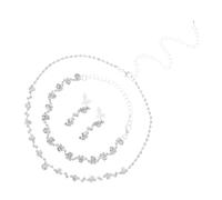 COLLBATH Elegant Rhinestone Jewelry for Women Sparkling Necklace Earrings Trio with Full Inlays Lightweight and Comfortable for Formal Events Proms Weddings and