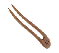COLLBATH Elegant U Shaped Wooden Hairpin for Hair Styling Vintage Floral Hair Fork Secure Hold Double Prong Design Bun Holder for Women Unique Loved Ones