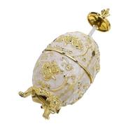 COLLBATH Embossed Toothpick Holder Box Retro Baroque Press Dispenser with Gold White Rose Design Hygienic One-handed Operation for Kitchen Dining Table Party Accessories