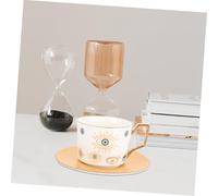 COLLBATH Evil Eye Ceramic Coffee Mug and Saucer Set Stylish European Design Sturdy Craftsmanship Ergonomic Handle for Comfortable Grip for Home Office Tea and Coffee Drinking