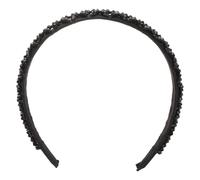 COLLBATH Fashion Handmade Crystal Beaded Hairband for Women Elegant Black Beads Headband Hair Accessory for Various Hairstyles Charming and Tight Hair Hold Stylish Daily Wear