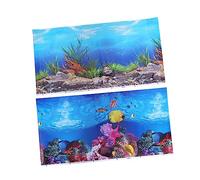 COLLBATH Fish Tank Decorations 3d Double-sided Adhesive Sticker Lifelike Underwater Scene (52x30cm Style A)