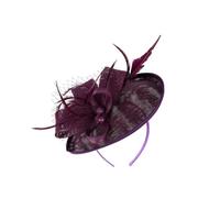 COLLBATH Flower Hair Band Comfortable Veil Headband for Banquet and Gathering Hair Accessory Dark Purple