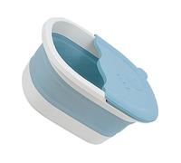 COLLBATH Foldable Foot Soak Bucket with Massage Beads Space-saving Multipurpose PP Foot Bath Basin for Home Use Quick-dry Collapsible Wash Tub for Boys and Blue