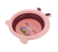 COLLBATH Foldable Wash Basin Thickened Portable Washbasin for Face Hands Feet Washing Multipurpose Cartoon Pink Small Rabbit Design Safe Healthy Material