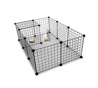 COLLBATH Folding Metal Dog Crate 12 Pieces Iron Pet Cage Freestanding Gate Ideal for Small Pets