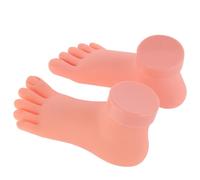 COLLBATH Foot Model Nail Art Training Tool 2Pcs Silicone Manicure Practice for Painting and Sculptured Nails Teaching