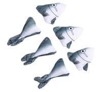COLLBATH Funny Cartoon Stuffed Toys Set 6pcs Plush Shark Toys for Cats Pet Interactive Catnip