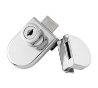 COLLBATH Glass Cabinet Lock with Edge for Single Double Doors Easy-Install Furniture Latch for Showcases Counters and Household Glass Cabinets Lightweight Silver Door Lock Accessory