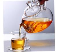 COLLBATH Glass Teapot with Raised Handle for Scented Tea Transparent High-Transmittance Glass Tea Ware Design for Loose Leaf Brewing and Giving