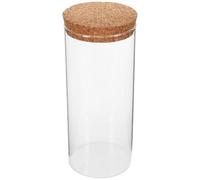 COLLBATH Glass Terrarium with Lid Large 8Cm Diameter X 18Cm Height Glass Moss Micro Landscape Bottle DIY Plant Container with Cork Stopper for Desktop Succulents and Ecological Gardens