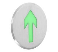 COLLBATH Glowing Arrow Floor Sign Stainless Steel One-way Emergency Exit Safety Sign Self-illuminating Dark Evacuation Guidance for Indoor and Outdoor Use