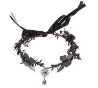 COLLBATH Goth Butterfly Headband for Women Intricate Black Floral Design for Halloween Parties Masquerades and Festivals Costume Accessory