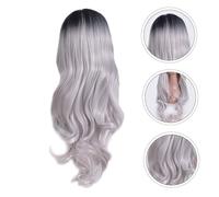 COLLBATH Gradient Color Long Curly Wig for Women Chemical Fiber Headdress with Natural Touch Stylish Cosplay and Party Hairpiece for Halloween Carnival Themed Weddings and Everyday Wear