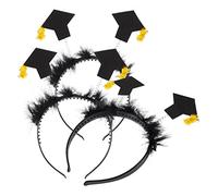 COLLBATH Graduation Headband Support Doctor's Hat Headwear 3pcs Grad Cap Hairband for Boys and Girls Graduation Outfit