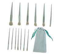 COLLBATH Green Handle Face Beauty Tools Makeup Brush with Soft Artificial Bristles and Portable Velvet Bag Compact Lightweight Powder and Blush Brushes for Women Daily Travel Use