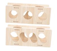 COLLBATH Guinea Pig House and Hideout 2pcs Wooden Tunnel Toy Hamster Cat Indoor Pet Tunnel for Exercise