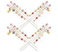 COLLBATH Hair Accessories Fox Design Decorative and Easy to Wear 4pcs Chinese Style Hairpin Alloy Barrettes for Daily Dress and Family Gatherings