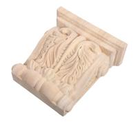 COLLBATH Hand Carved Solid Wood Corbel Vintage Decorative Corner Applique 19X18.5X7.5Cm Unfinished Wooden Shelf Bracket for Home and Furniture Millwork