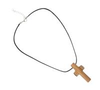COLLBATH Hand Carved Wooden Cross Necklace Adjustable Cord Religious Pendant for Men Women Christian Faith Jewelry Easter Christmas Church Ornament