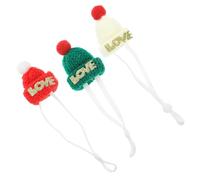 COLLBATH Handmade Mini Christmas Hats 3pcs Pet Hats for Small Animals Comfortable and Adorable Cap for Hamster Rabbit and Hedgehog