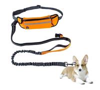 COLLBATH Hands Dog Leash Waist Pouch Adjustable Running Reflective Stitching for Safe Twilight Night Walks