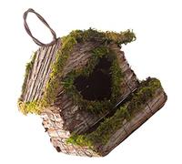 COLLBATH Hanging Bird Nest Creative Wooden Bird House Durable Art Crafts for Birds Safe Shelter From Elements Design for Outdoor Decor