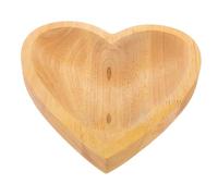 COLLBATH Heart Shape Wooden Jewelry Tray for Bracelet and Necklace Storage, Decorative Wooden Crystal Beads Plate, Concave Trinket Dish for Home Organizer and