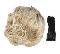 COLLBATH Heat Resistant Long Wavy Wig with Bangs for Women Blonde Curly Headdress Comfortable Skin-friendly Synthetic Hair with Hair Net