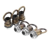 COLLBATH Heavy Duty M10 Eye Nut Ceiling Hook Set 6Pcs Full Thread Screw Nut Antique Copper Hanging Loops for DIY Lamp Fixtures and Ceiling Light Replacement