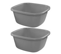 COLLBATH Heavy Duty Plastic Wash Basin Multifunctional Dish Fruit Washing Tub with Generous Capacity for Kitchen, Pedicure Bed Bathing Grey