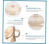 COLLBATH High Borosilicate Glass Cooking Pot with Lid Amber Double Ear Stewing Pot for Korean Ramen Noodle Bowls Soup Heat-Resistant Multi-Functional Kitchen Cookware for Home Use