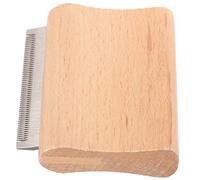 COLLBATH Horse Grooming Brush and Deshedding Tool Wooden Pet Hair Remover Small Size Horse Hair Cleaning Scraper for Stable Use