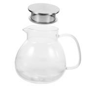 COLLBATH Household Glass Tea Pot Transparent Handheld Teapot with Infuser Wear-Resistant Glass Kettle for Flower Fruit Kung Fu Tea and Herbal Brewing at Home Office