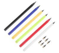 COLLBATH Inkless Pencil with Replaceable Graphite Tips Ergonomic No-sharpening Everlasting Pencils for Writing Drawing Sketching at Home Office School Colors Plus Replacement Nibs