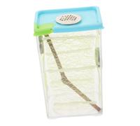 COLLBATH Insect Terrarium Box with Feeding Compartments Plastic Reptile Habitat Cage for Praying Mantis and Stick Insects Suitable for Home Breeding