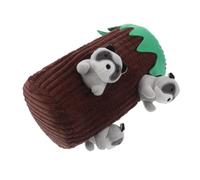 COLLBATH Interactive Dog Plush Raccoon Burrow Teaser for Small Medium Large Dogs Heavy Duty Chew Molar Squeaky Puzzle for Puppy Enrichment and Anxiety Relief